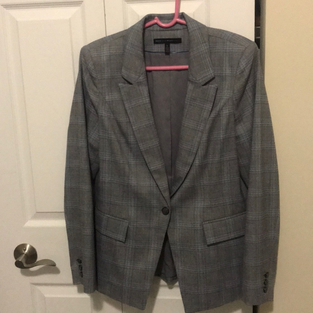 Blue plaid blazer